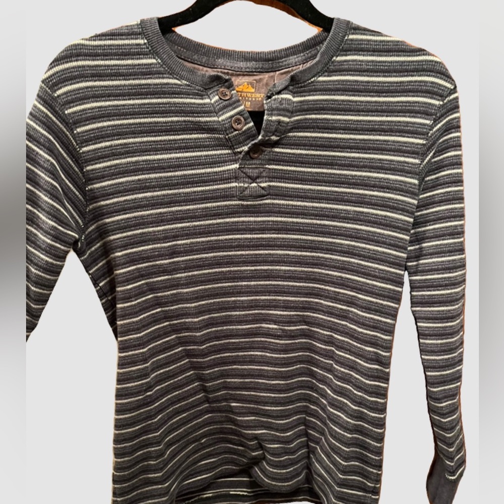 Thermal striped long sleeve shirt